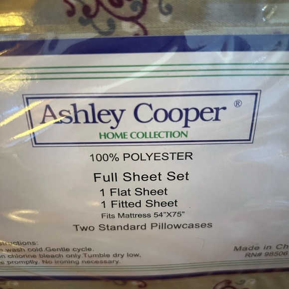 Ashley Cooper Micro Fiber Soft & Silky Full Sheet Set in Grace Paisley-Tan NEW!! - Picture 7 of 8